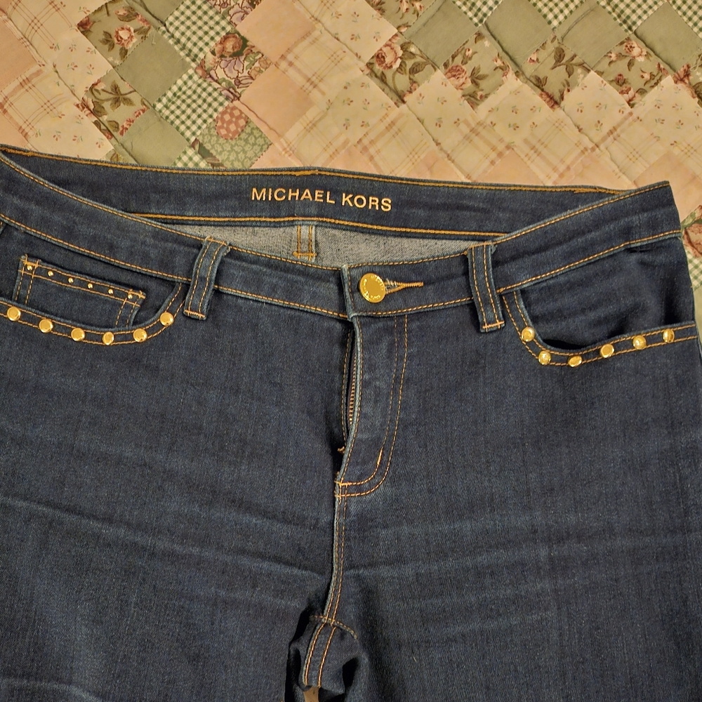 Michael Kors-  Straight Leg w/ Gold Accents- Size 6 P - Picture 7 of 8